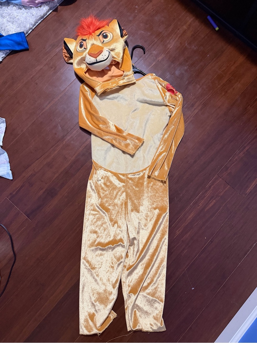 Kids Lion Character Costume - Gold/Orange Hooded Jumpsuit